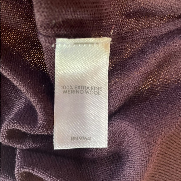 J. Jill Purple Marino Wool Long Sleeve Top - Picture 4 of 6